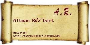 Altman Róbert névjegykártya